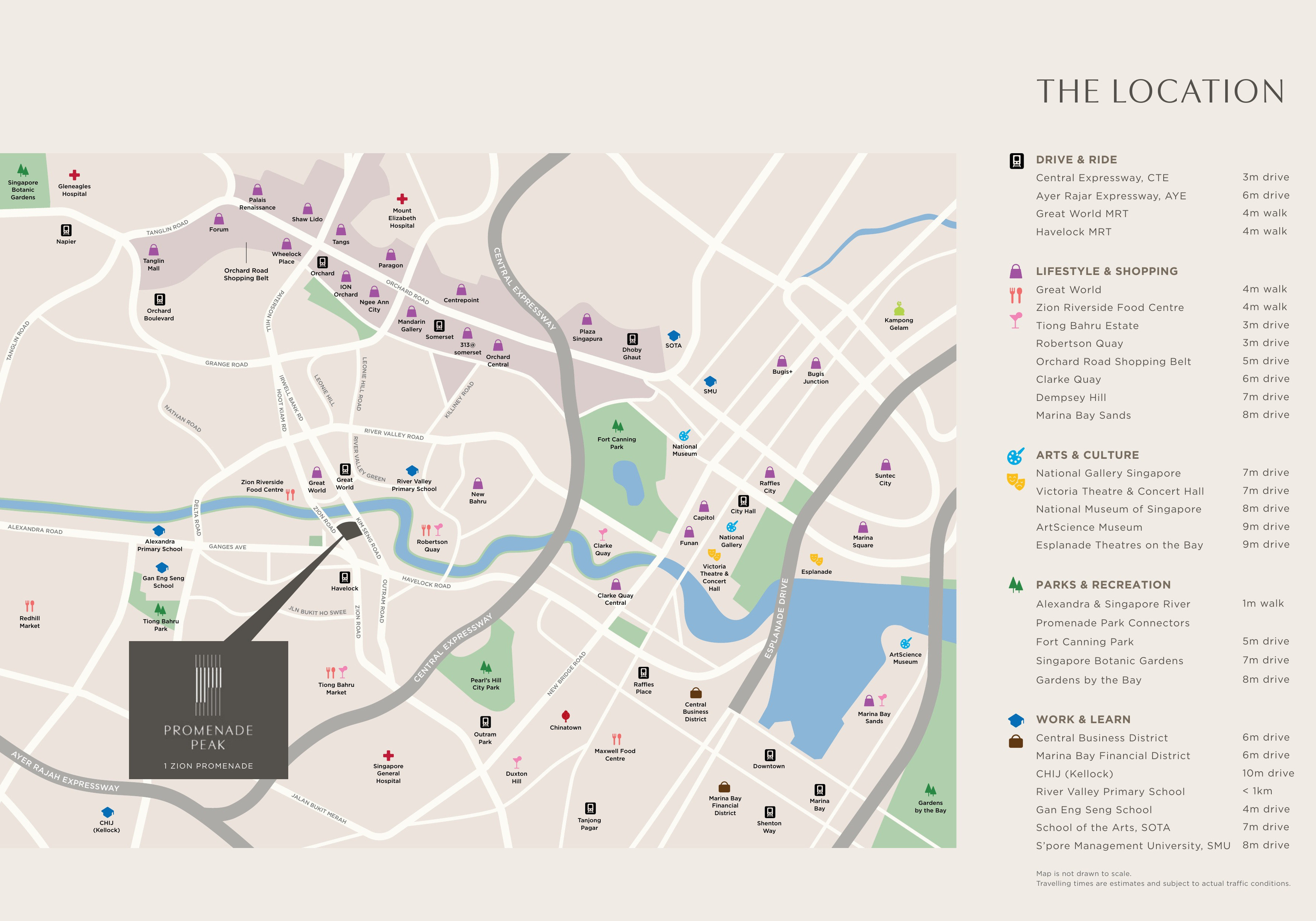 Promenade Peak location and connectivity map